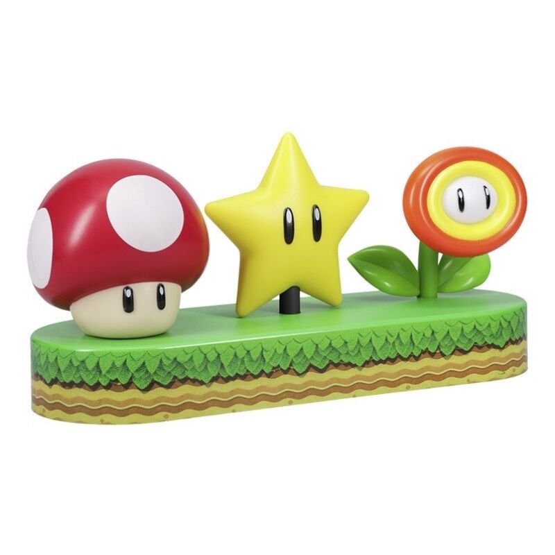 Lámpara paladone super mario icons seta - estrella y flor de fuego