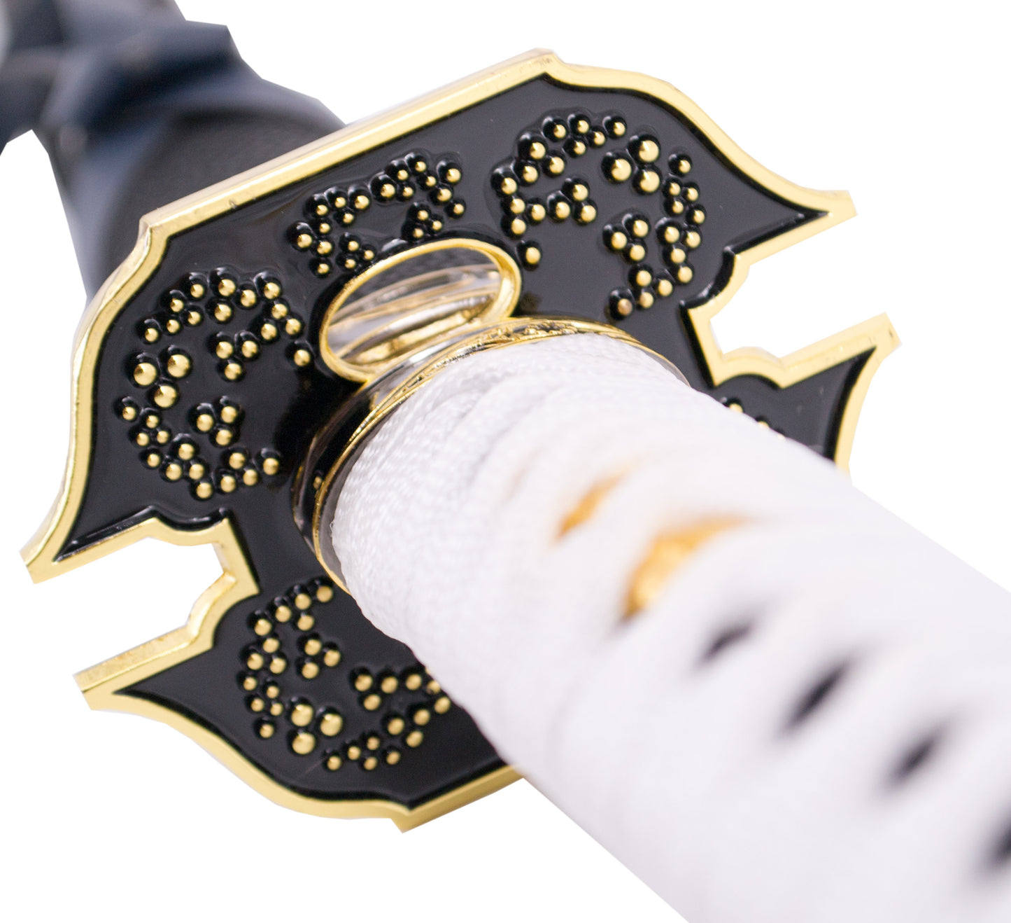Katana S0314 de Vergil Yamato de Devil May Cry 5, réplica no oficial de 101 cm hoja de acero con imprimación en la hoja, vaina de madera forrada con piel negra, mango encordado blanco. Con soporte. Ref. S0314
