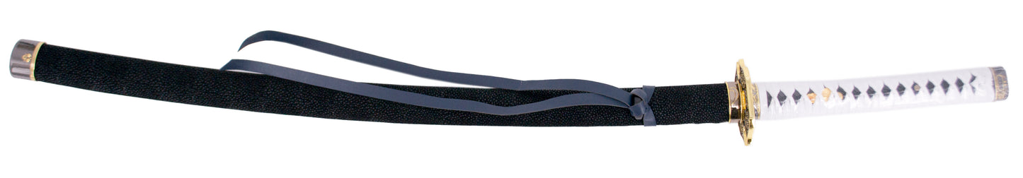 Katana Funcional S0314H de Vergil Yamato de Devil May Cry 5, réplica no oficial de 104,5 cm hoja de acero con imprimación en la hoja, vaina de madera forrada con piel negra