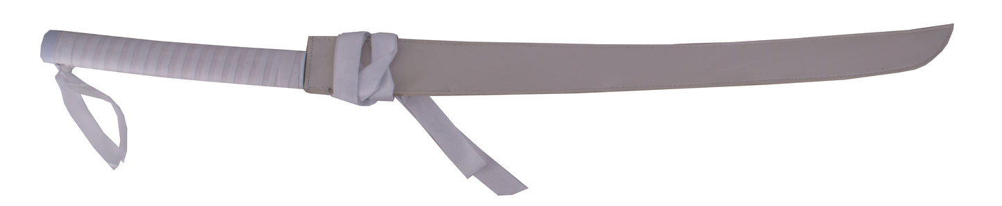 Katana S5010 de Demon Slayer Katana empuñada por Inosuke Hashibira réplica no oficial de 101 cm hoja de acero, la hoja está dentada, mango con encordado blanco, vaina de polipel blanca. Ref. S5010