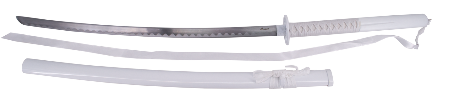 Katana S5012 Kuchiki Rukia de Bleach réplica no oficial de 110 cm hoja de acero, vaina blanca, mango encordado blanco. Ref. S5012