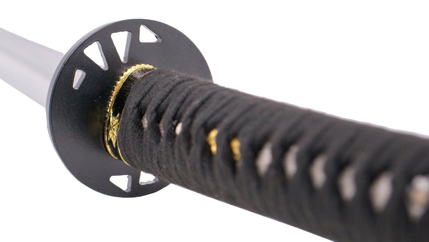 Katana Funcional S5014H Hattori Hanzo Kill Bill "La novia" réplica no oficial de 102 cm hoja de acero al carbono AISI 1045, mango con encordado negro con soporte