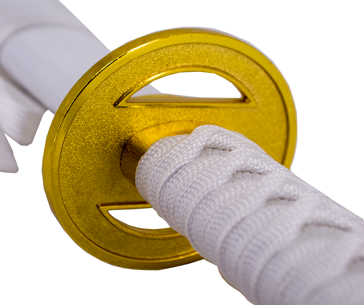 Katana S5018 Shusui Wado Ichimonji de Zoro de One Piece réplica no oficial de 103 cm hoja de acero acabado satinado, mango con encordado blanco, con soporte. Ref. S5018