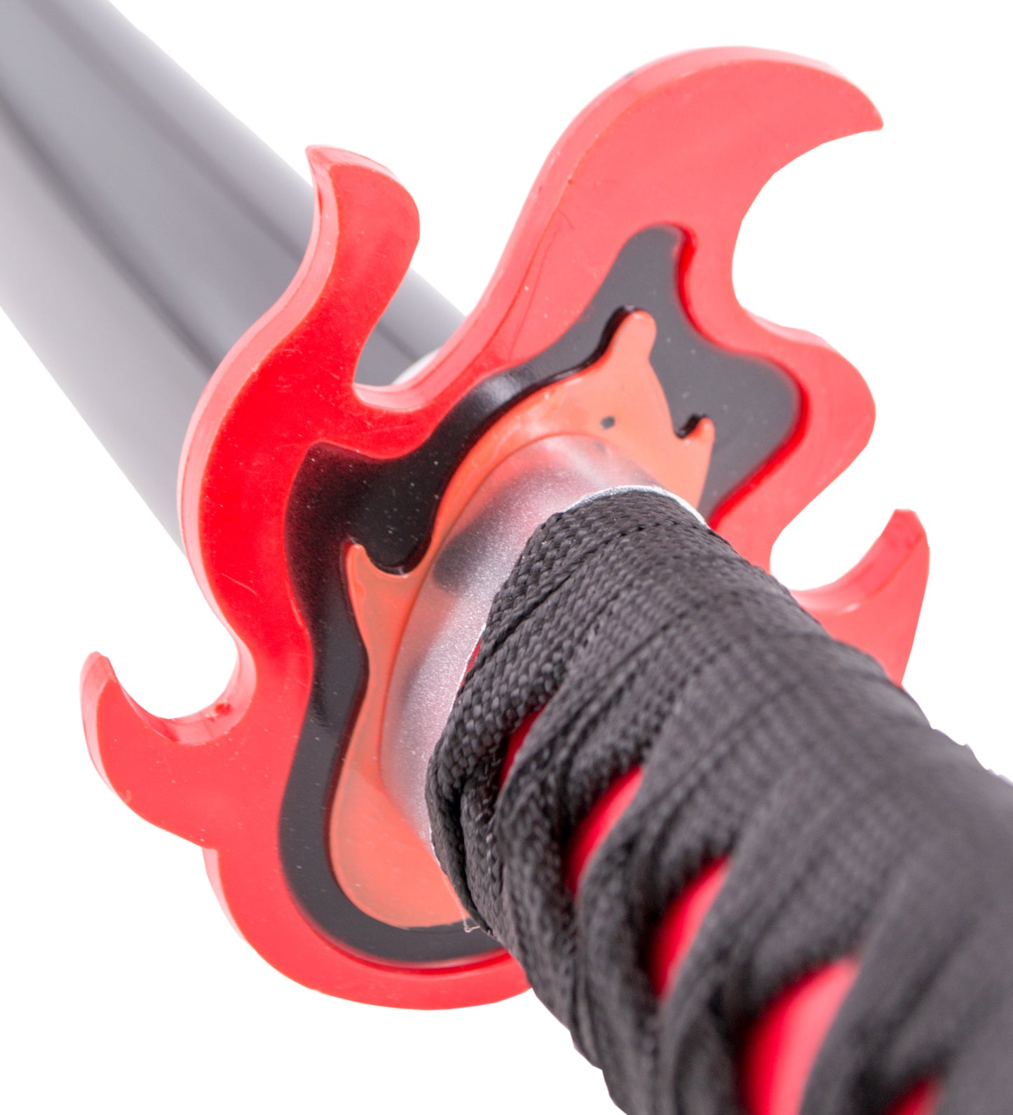 Katana S5033 de Demon Slayer Katana Mingshao empuñada por Kamado Tanjirou réplica no oficial de 105 cm hoja de bambú, mango con encordado negro, vaina negra con detalles en gris. Ref. S5033