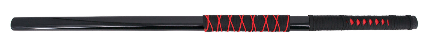 Katana S5045 de Kakashi Hatake de Naruto réplica no oficial de 102 cm, hoja de acero negra, vaina negra lacada con encordado negro y rojo, mango encordado negro e imitación de piel de raya en rojo. Ref. S5045
