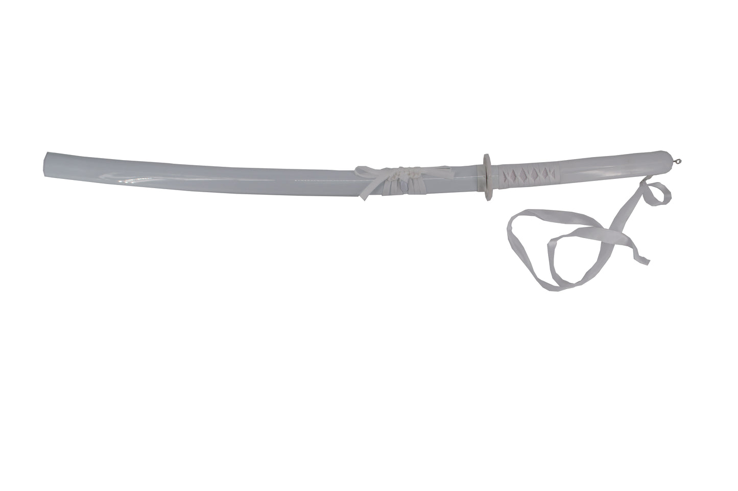 Katana S5065 Kuchiki Rukia de Bleach réplica no oficial de 104 cm hoja de acero bambú, vaina blanca, mango encordado blanco. Ref. S5065