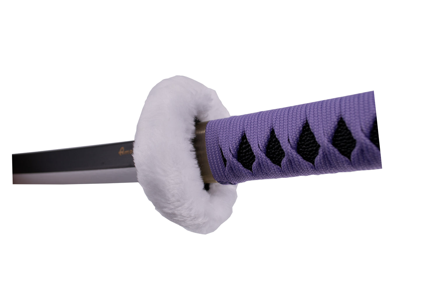 Katana S5080 de Trafalgar Law de One Piece réplica no oficial de 140 cm hoja de bambú negra con corte en satinado, mango con encordado morado y Tsuba forrada con terciopelo. Ref. S5080