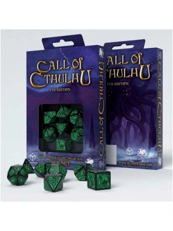 Dados Call of Cthulhu en negro y blanco (7 unidades) - Q Workshop