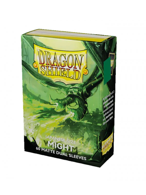 Fundas small 59 mm x 86 mm japanese Dual Matte Might Verde (60 fundas) Dragon Shield