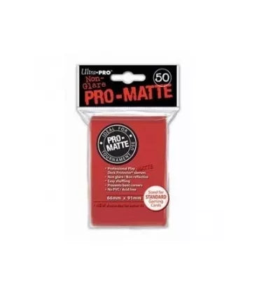 Fundas Standard Pro Matte Rojo (50 fundas) Ultra Pro.