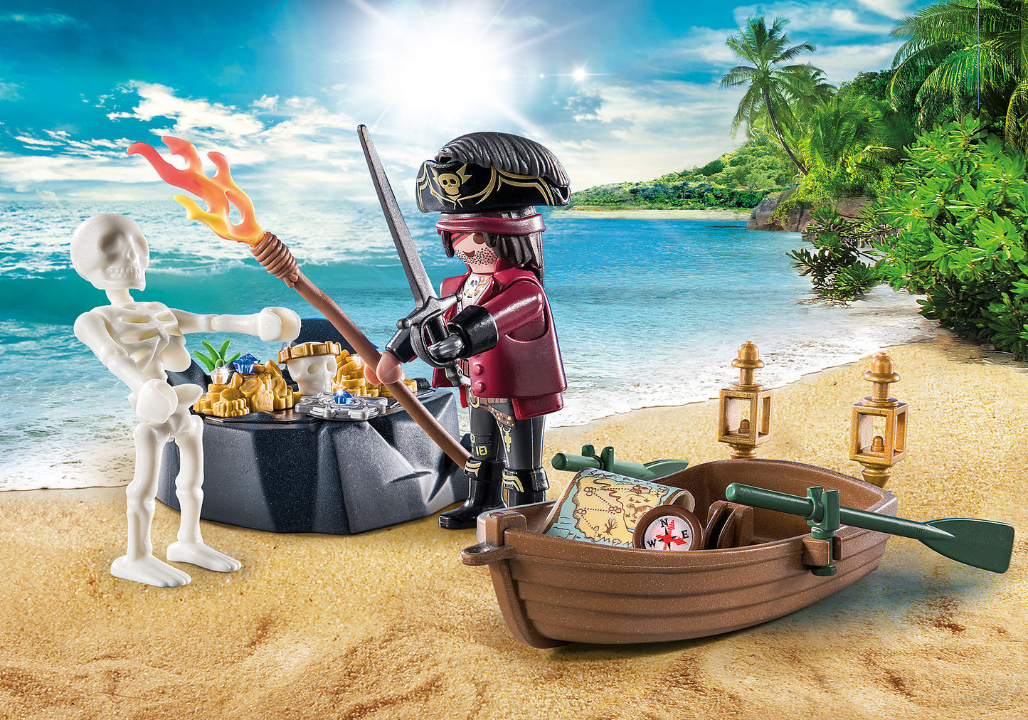 Playmobil starter pack pirata con bote de remos