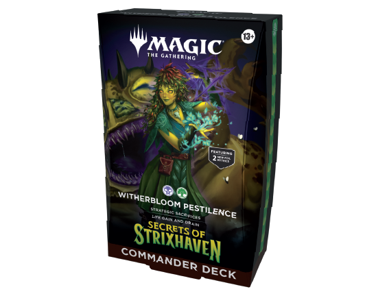 MTG - SECRETS OF STRIXHAVEN COMMANDER DECK WITHERBLOOM PESTILENCE (RESERVA)