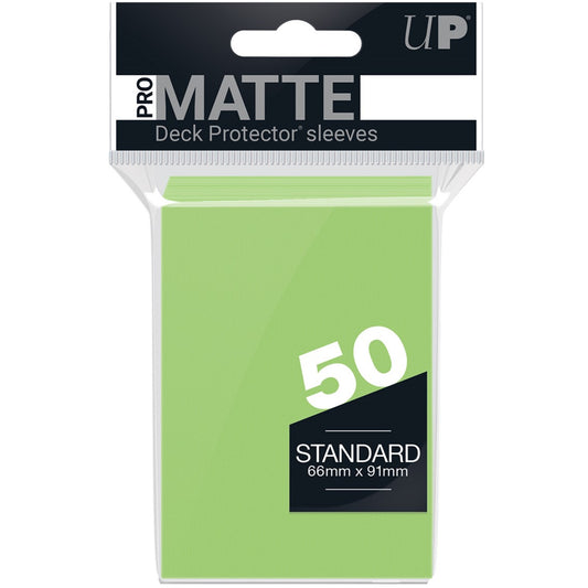 Fundas estándar ultra pro matte color lima para cartas paquete de 50