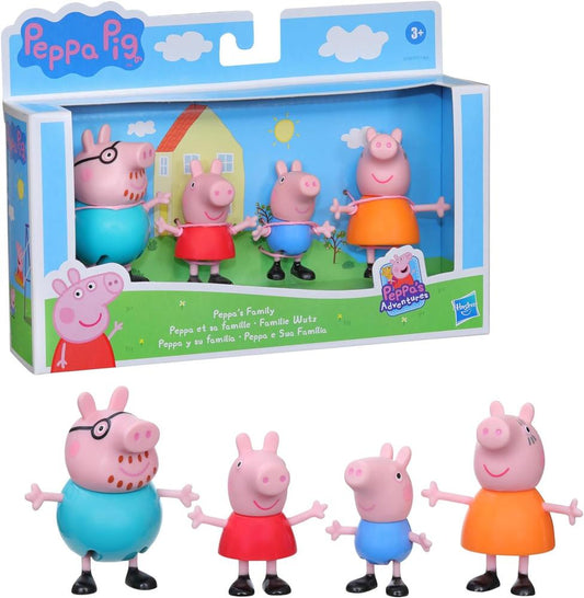 Set de 4 figuras peppa pig y su familia