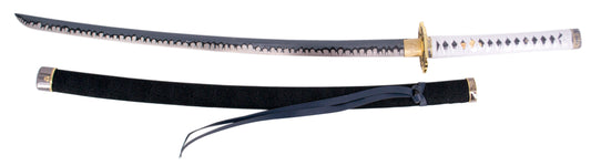 Katana Funcional S0314H de Vergil Yamato de Devil May Cry 5, réplica no oficial de 104,5 cm hoja de acero con imprimación en la hoja, vaina de madera forrada con piel negra
