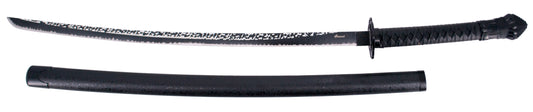 Katana S2029 Katana Moonveil de Elden Ring, réplica no oficial, de 105,5 cm hoja de acero acabada en negro con detalles blancos, con vaina negra y mango encordado de polipiel negra. Ref. S2029