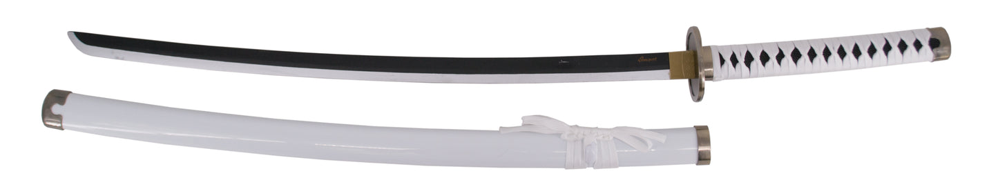 Katana S5028 Shusui Wado Ichimonji de Zoro de One Piece réplica no oficial de 104 cm hoja de bambú acabado negro con el corte en satinado, mango con encordado blanco. Ref. S5028
