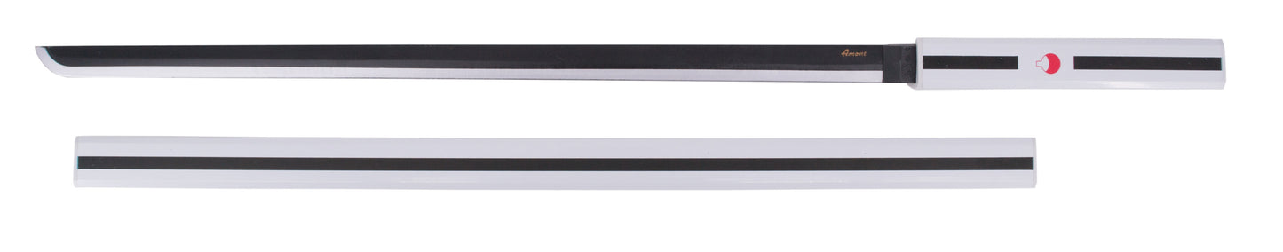 Katana S5040B Sasuke Uchiha de Naruto réplica no oficial de 102 cm hoja de bambú negra con el corte en satinado, vaina blanca. Ref. S5040B