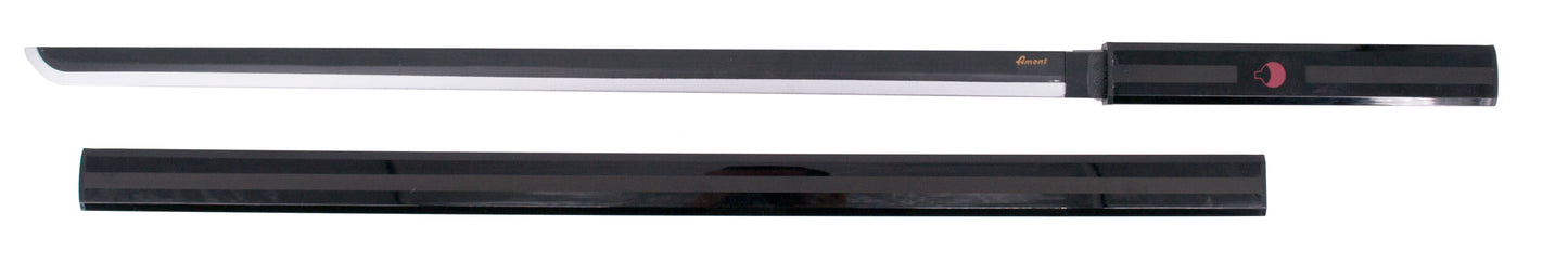 Katana S5040N Sasuke Uchiha de Naruto réplica no oficial de 102 cm hoja de bambú negra con el corte en satinado, vaina negra. Ref. S5040N