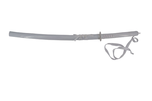 Katana S5065 Kuchiki Rukia de Bleach réplica no oficial de 104 cm hoja de acero bambú, vaina blanca, mango encordado blanco. Ref. S5065