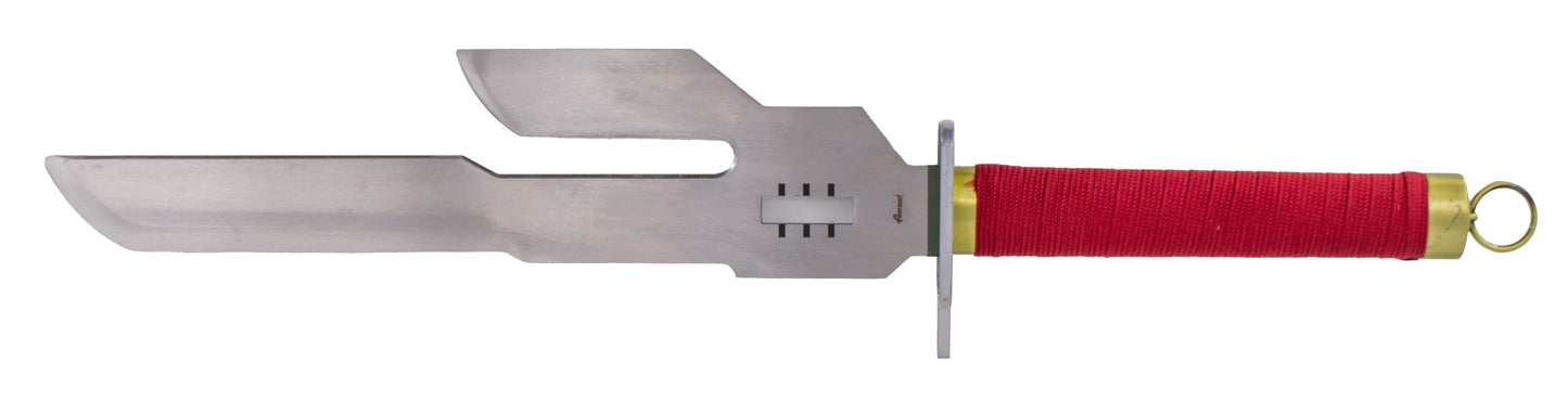 Lanza de cielo invertida S7008 de Toji de Jujustu Kaisen de 67 cm, réplica no oficial. Mango encordado en rojo y una hoja de acero de 40 cm acabada en satinado. Ref. S7008