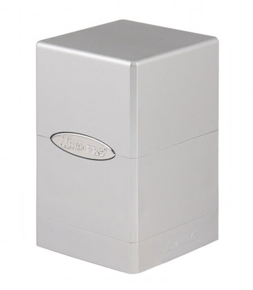 Caja de mazo Satin Tower Deck Box Plateado Ultra Pro.