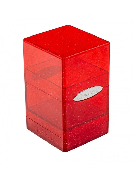 Caja de Mazo Satin Tower Glitter Rojo Ultra Pro