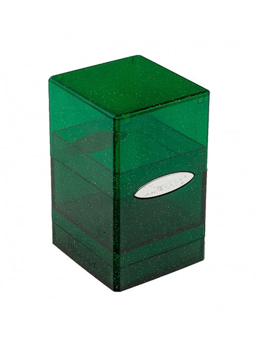 Caja de Mazo Satin Tower Glitter Verde Ultra Pro