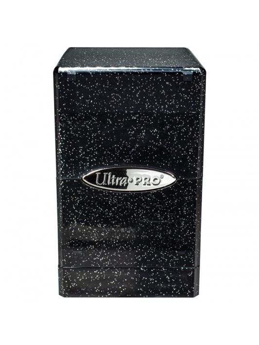 Caja de mazo Satin Tower Ultra Pro. Para 100 cartas. Color Glitter Black