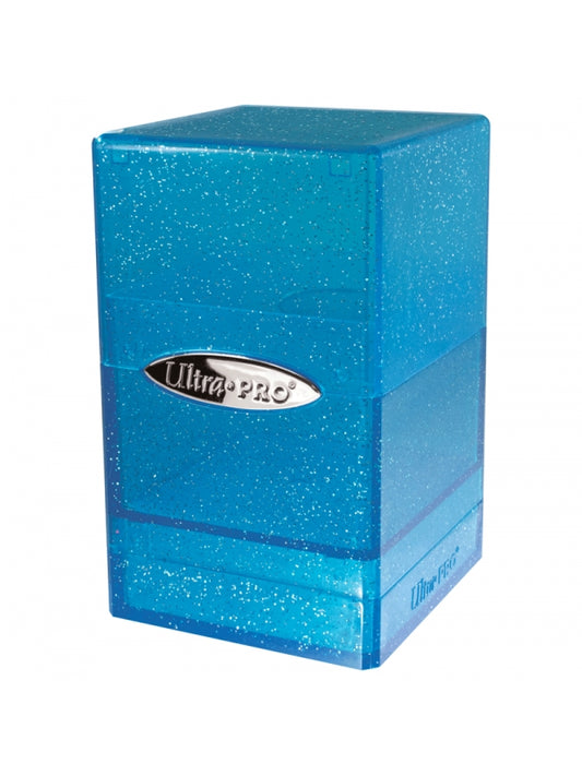 Caja de mazo Satin Tower Ultra Pro. Para 100 cartas. Color Glitter Blue