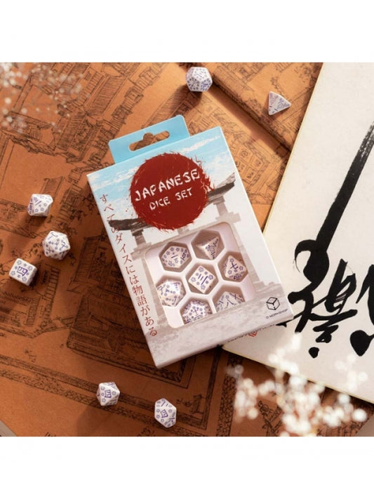 Dados Japoneses Blue Star Lotus (7 unidades) - Q Workshop