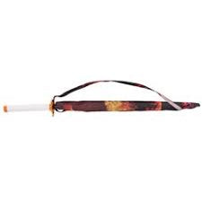 Katana Paraguas S0317 de Demon Slayer modelo Rengoku Kyoujurou réplica no oficial, mango con encordado blanco de imitación de piel