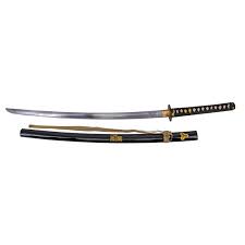Katana Funcional S6059 Hattori Hanzo Kill Bill «La novia» réplica no oficial de 105 cm hoja de acero al carbono 1060, mango con encordado en polipiel negro y piel de raya auténtica