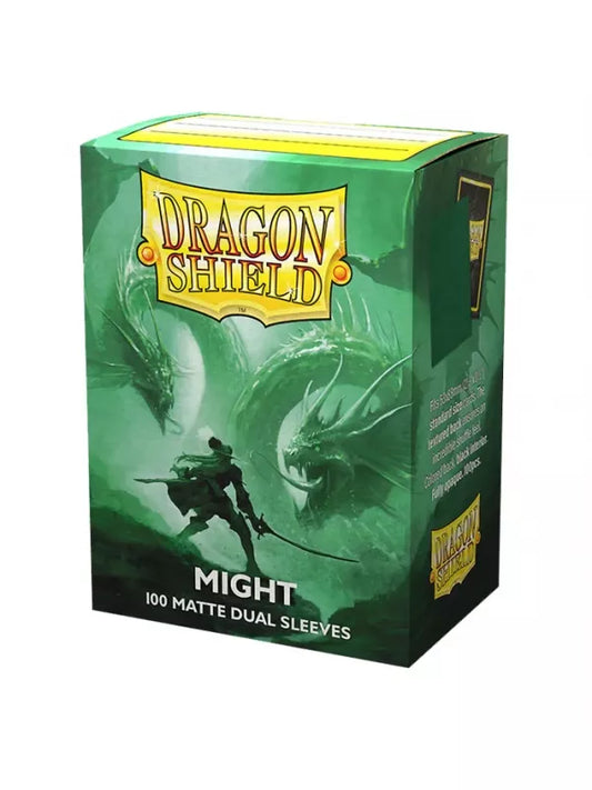 Fundas Standard 63 mm x 88 mm Dual Matte Might Verde (100 fundas) Dragon Shield