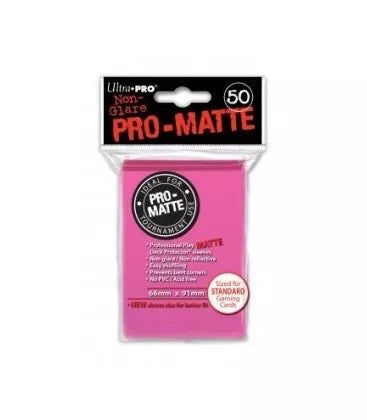 Fundas Standard Pro Matte Ultra Pro Color Rosa Brillante - Paquete de 50