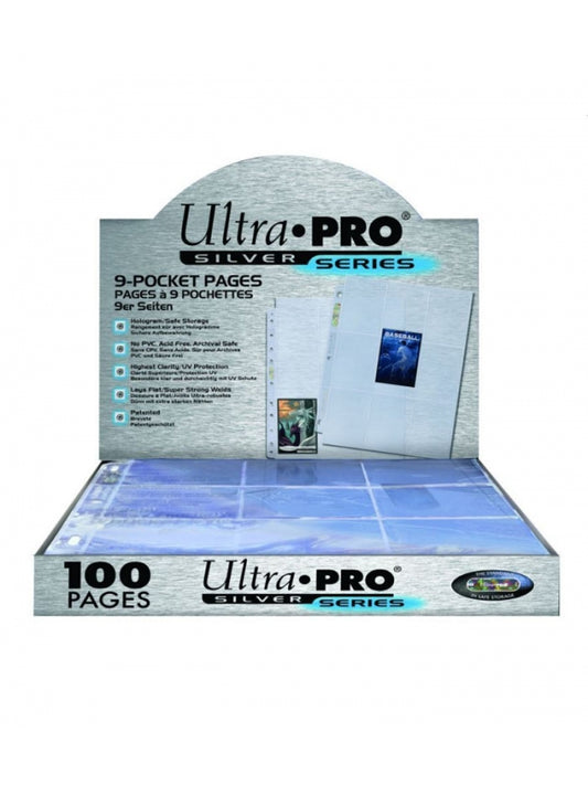 Hojas 9 bolsillos Silver Ultra Pro - Paquete de 100