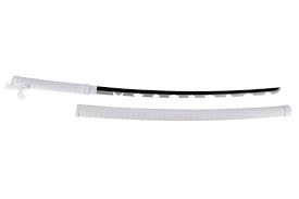 Katana S5094 de Demon Slayer Katana empuñada por Inosuke Hashibira réplica no oficial de 103 cm hoja de acero, la hoja está dentada, mango con encordado blanco, vaina con encordado blanco. Ref. S5094
