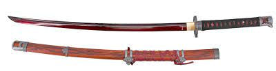 Katana S0315H del videojuedo Sekiro Shadows die Twice, réplica no oficial de 103 cm hoja de acero al carbono 1045 acabado en granate, vaina de madera roja